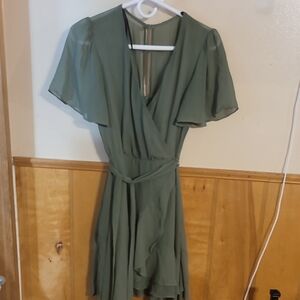 B. Smart Sage Green Mini Dress